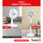 VENTILADOR TURBO SILENCE 2 EN 1 14 PULGADAS 6 ASPAS BLANCO REF  5861024454 - Imagen 2