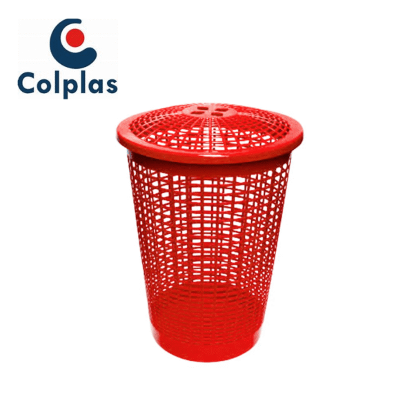 CESTA DE ROPA C/TAPA ROJO REF 711 COLPLAST